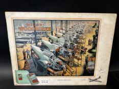 A Wills's Woodbines Cigarettes advertising sign depicting British Industries - Aeroplane