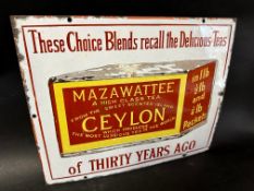 An early Mazawattee Ceylon Tea 'packet' enamel advertising sign, some touching up, 15 x 12