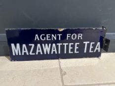 An 'Agent for' Mazawattee Tea double sided enamel advertising sign of small proportion with