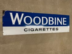 A Woodbine Cigarettes enamel advertising sign, 60 x 17 1/4
