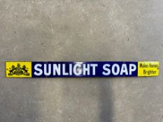 A Sunlight Soap strip enamel advertising sign, 30 x 3