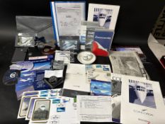 A large selection of Concorde memorabilia/collectables inc. Corgi die-cast models, newspaper