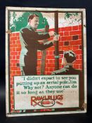 A Rawlplugs Wall Plugs advertising hanging showcard No. 231/306 depicting a gentleman putting up