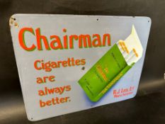 A Chairman Cigarettes by R.J. Lea Ltd. of Manchester enamel advertising sign with rounded corners,