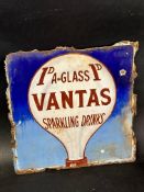 A Vantas Sparkling Drinks double sided enamel advertising sign, 12 x 12