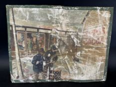 A rare Edwardian Epps's (Grateful & Comforting) Cocoa showcard depicting first class carriage