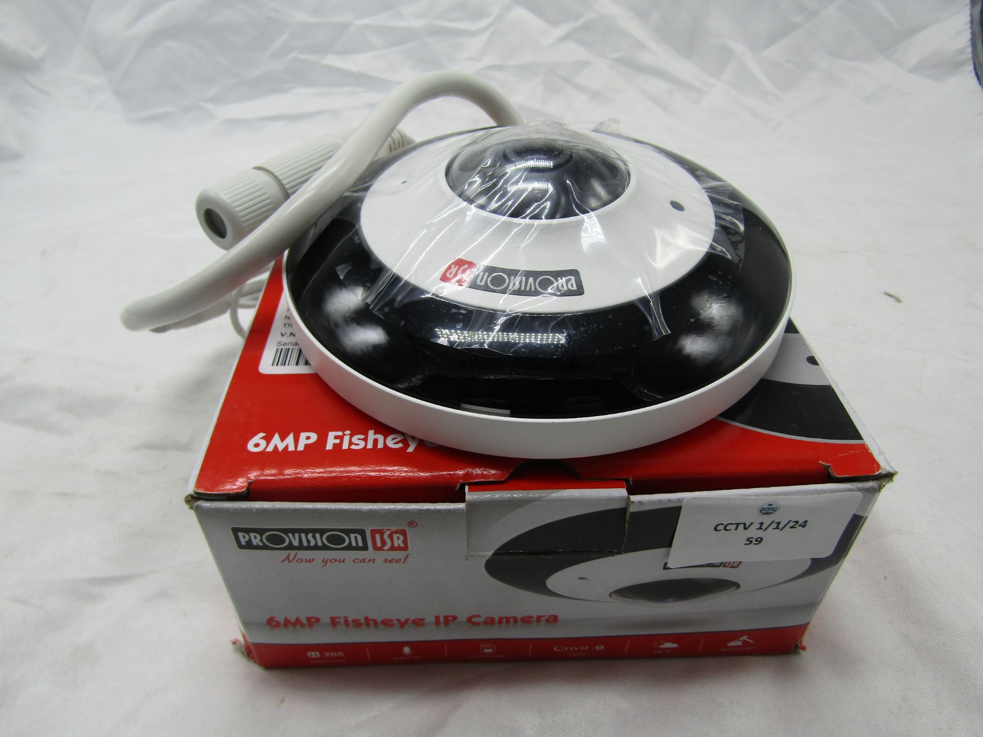 Provision 6mp Fisheye IP Camera. Model: FEI-36OIP5-V2 - Untested