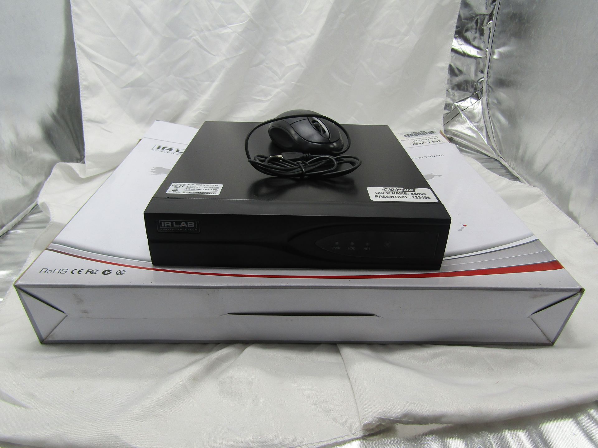 IR LAB 4 Channel H.265 NVR With Poe. Model: VR-JA0401TP - Untested