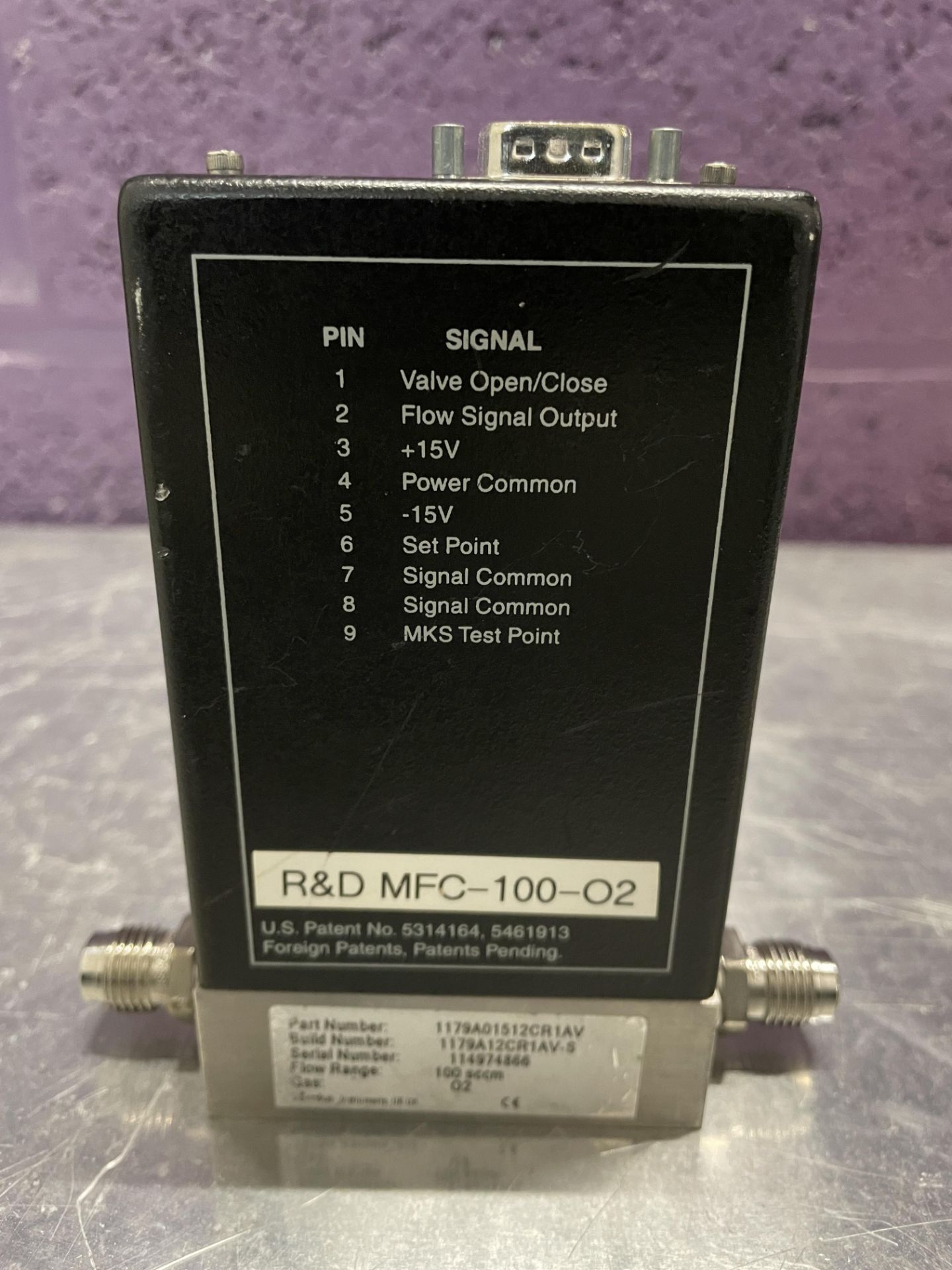 MKS 100 sccm O2 Mass Flow Controller - Image 3 of 7