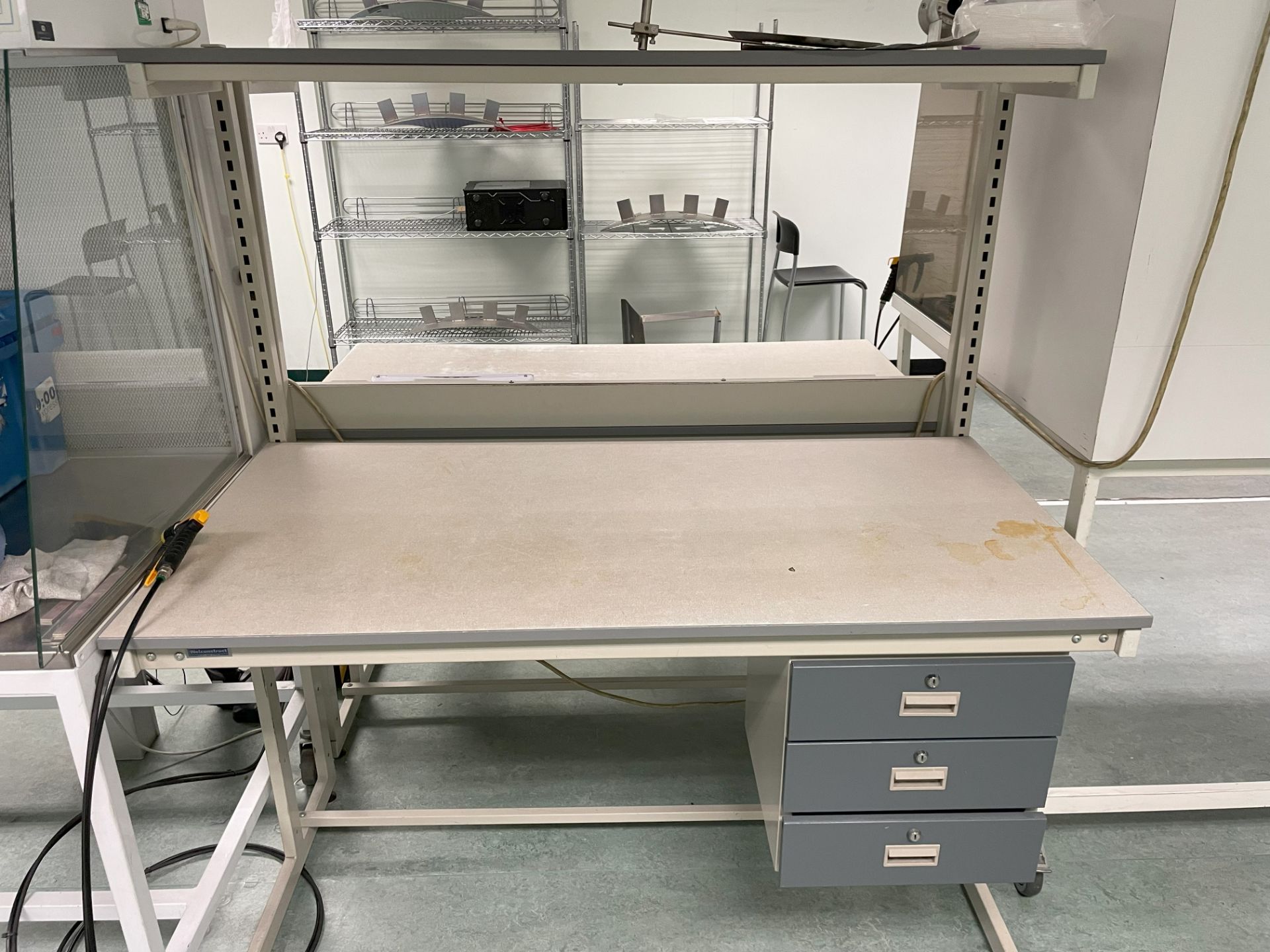 Laboratory Workbench with Drawers and Shelf