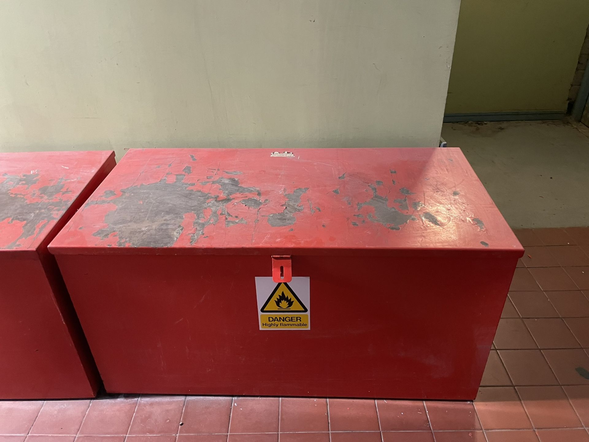 Red Steel Flammables Metal Storage Locker