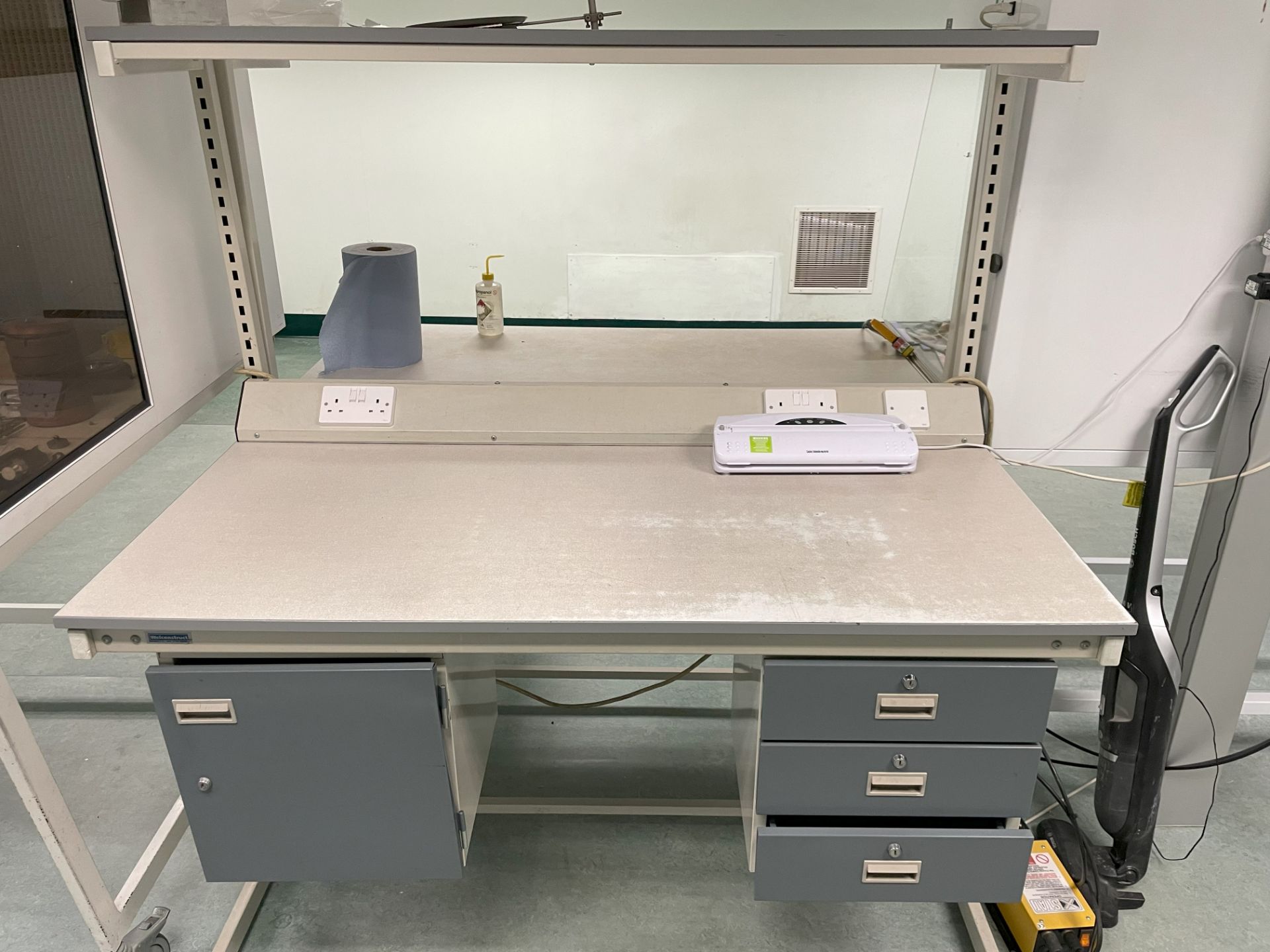 Laboratory Workbench with Drawers, Cupboard and Shelf