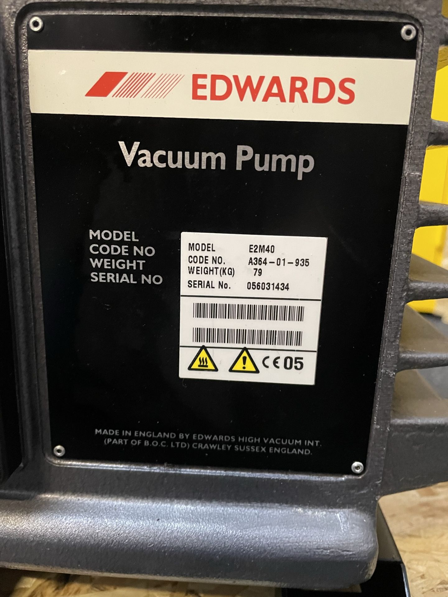 Edwards E2M40 Rotary Vacuum Pump 3-Phase (stored offsite Oldham, see viewing details) - Image 2 of 2