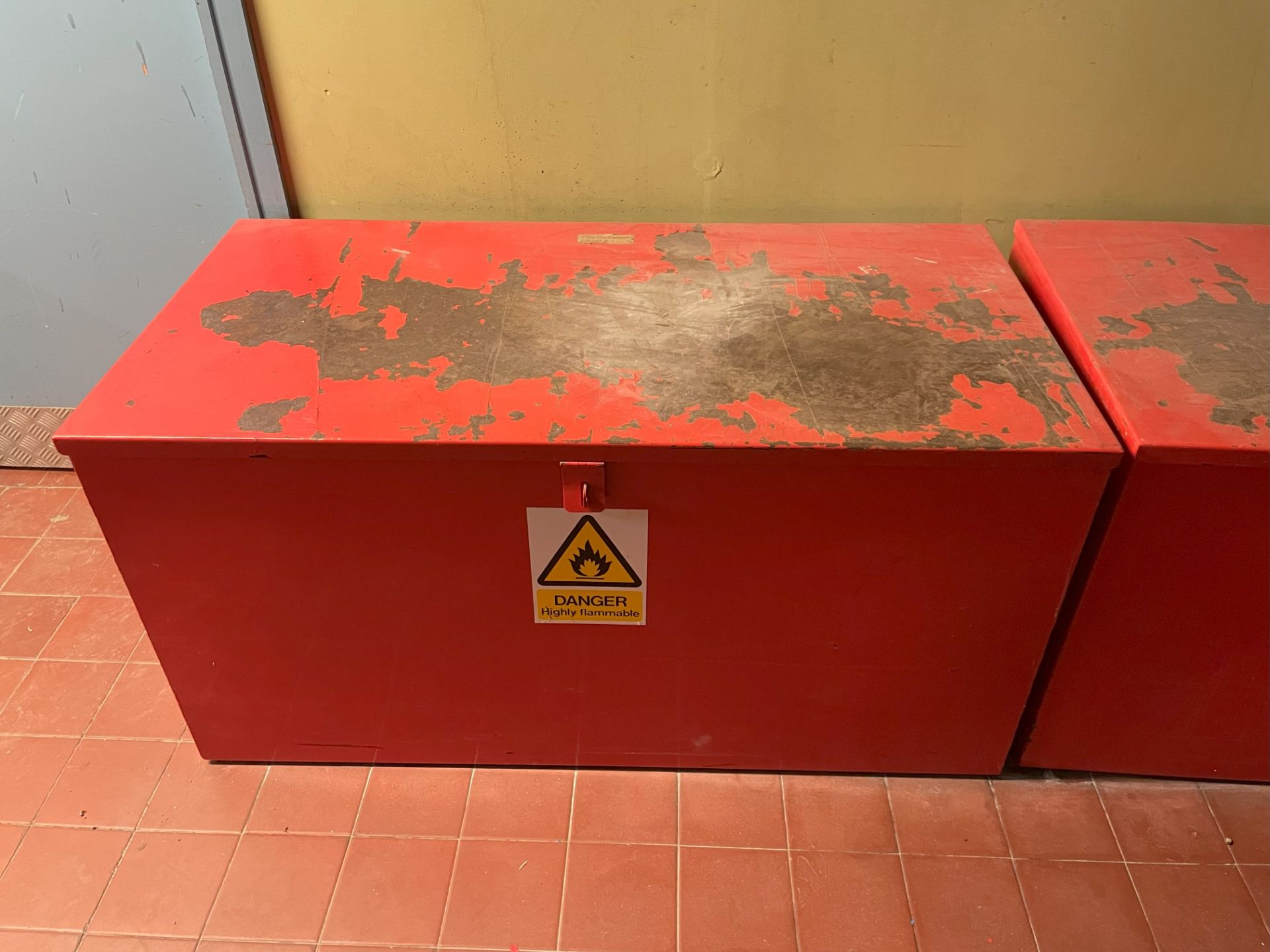 Red Steel Flammables Metal Storage Locker