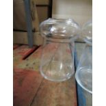 Round Clear Glass Vase 13.5cm Diam x 20cm High. - New. (219)