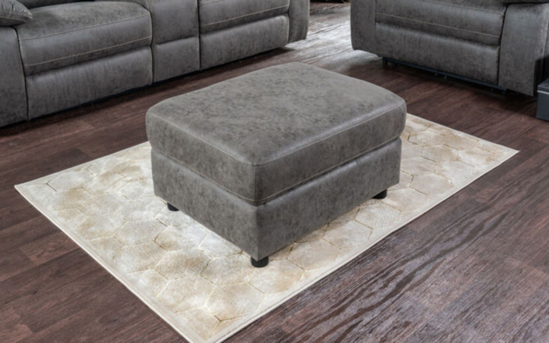 SCS Alexander Storage Footstool Hun End Slate Beige Contrast Stitch RRP 300 - Image 3 of 3