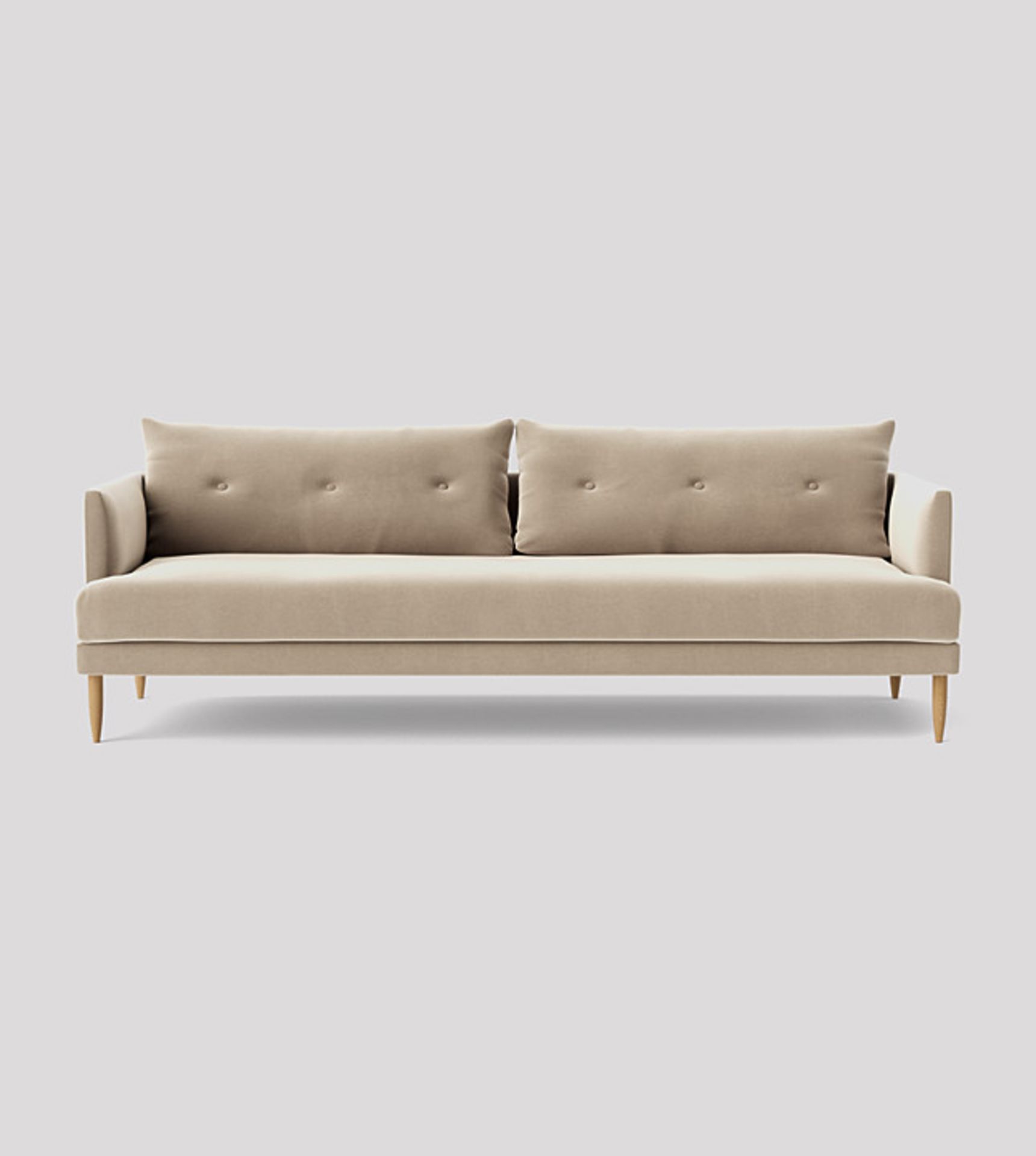 Swoon Kalmar Three Seater Sofa in Bone Easy Velvet with Light Feet RRP 1649 - Image 3 of 3