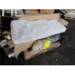 Pallet of various bed parts. Unchecked