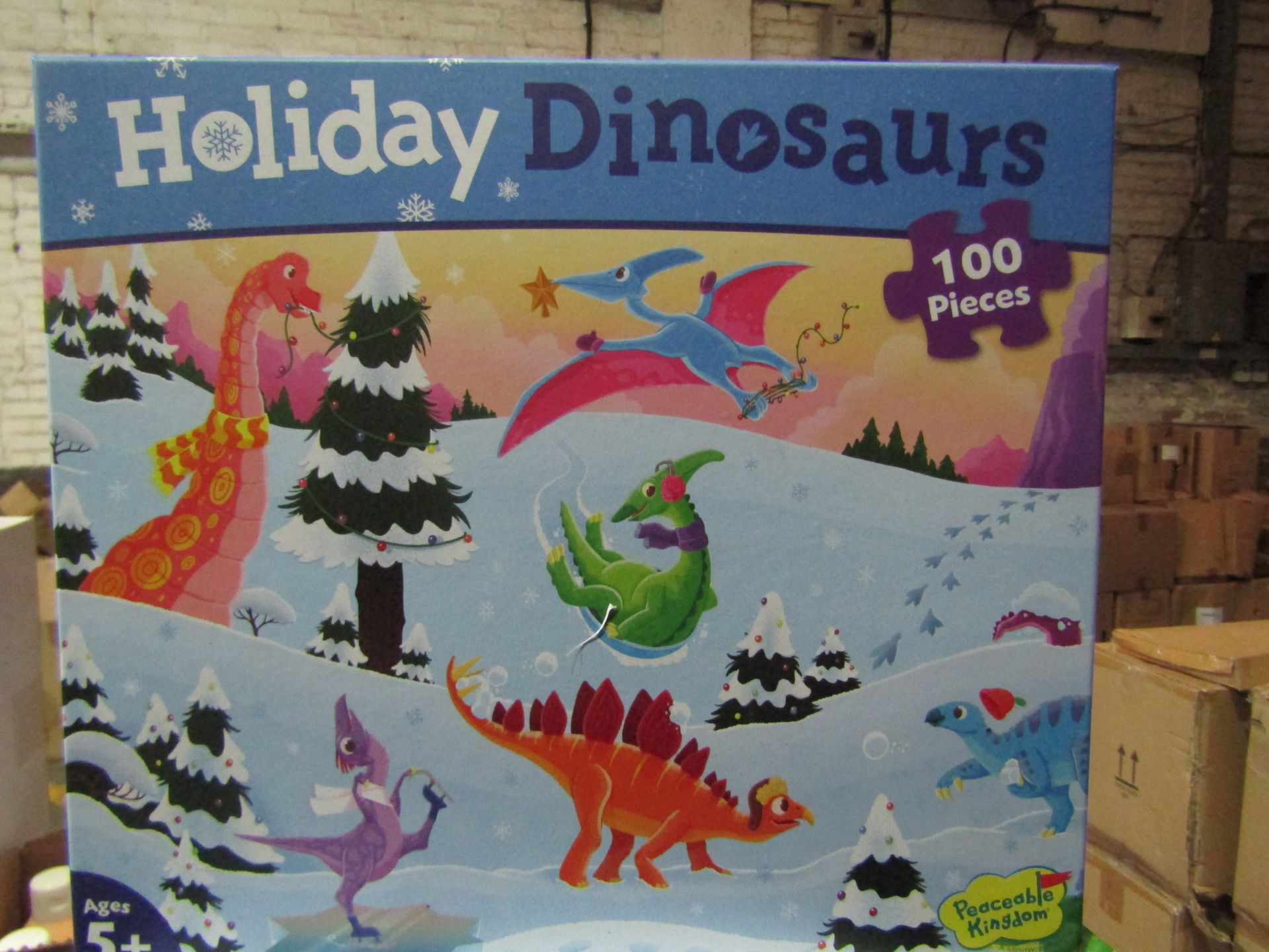 Holiday Dinosaurs 100 PC Puzzle New & Boxed