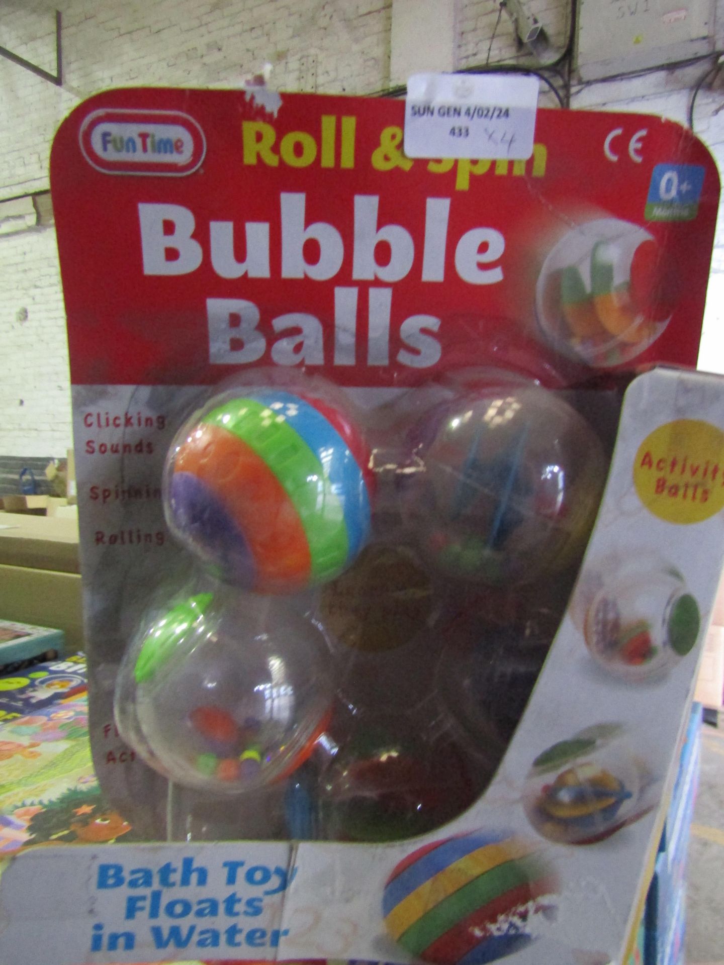 4 X Roll & Spin Bubble Balls New Packaging Slightly damaged