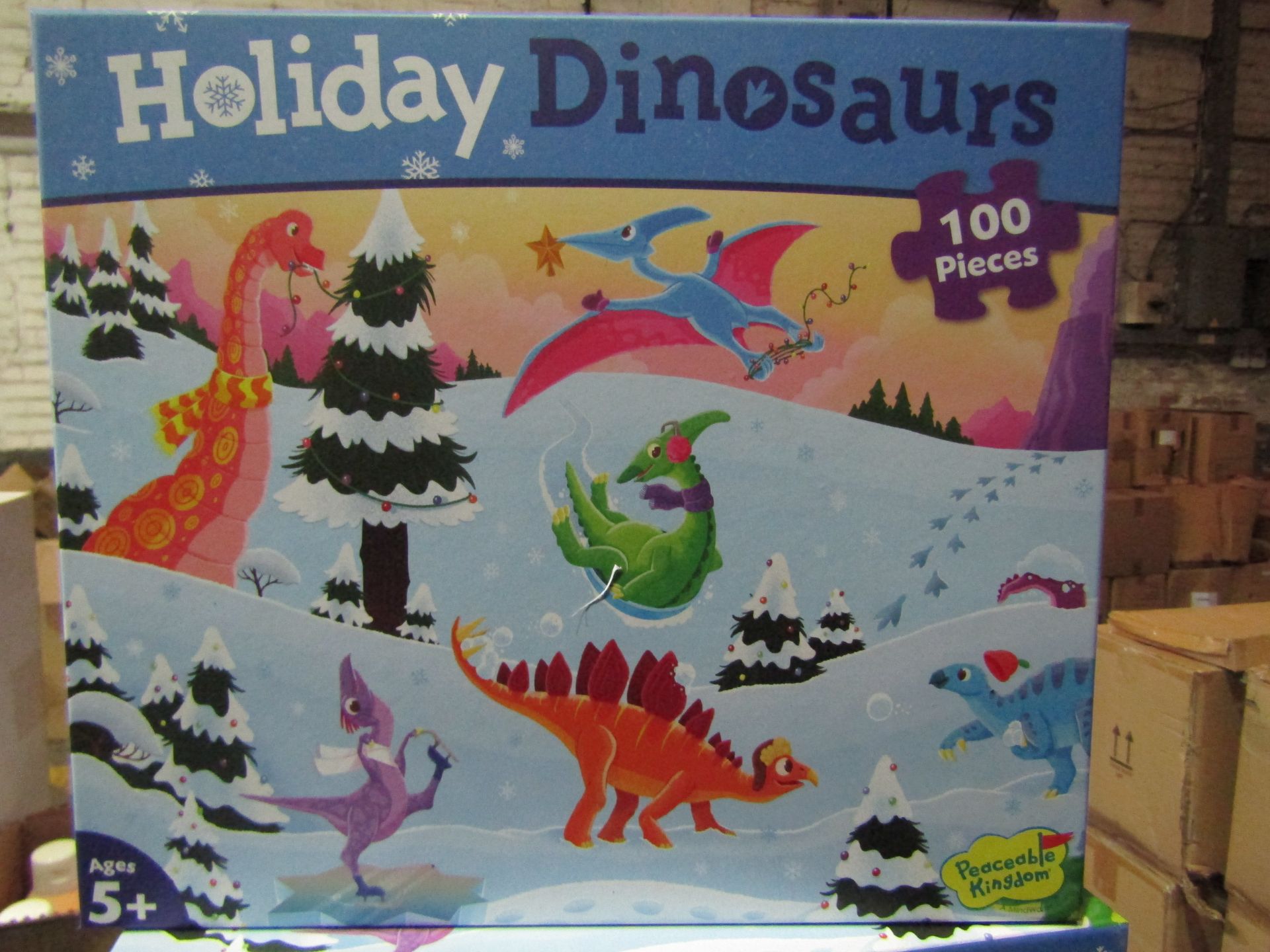 Holiday Dinosaurs 100 PC Puzzle New & Boxed