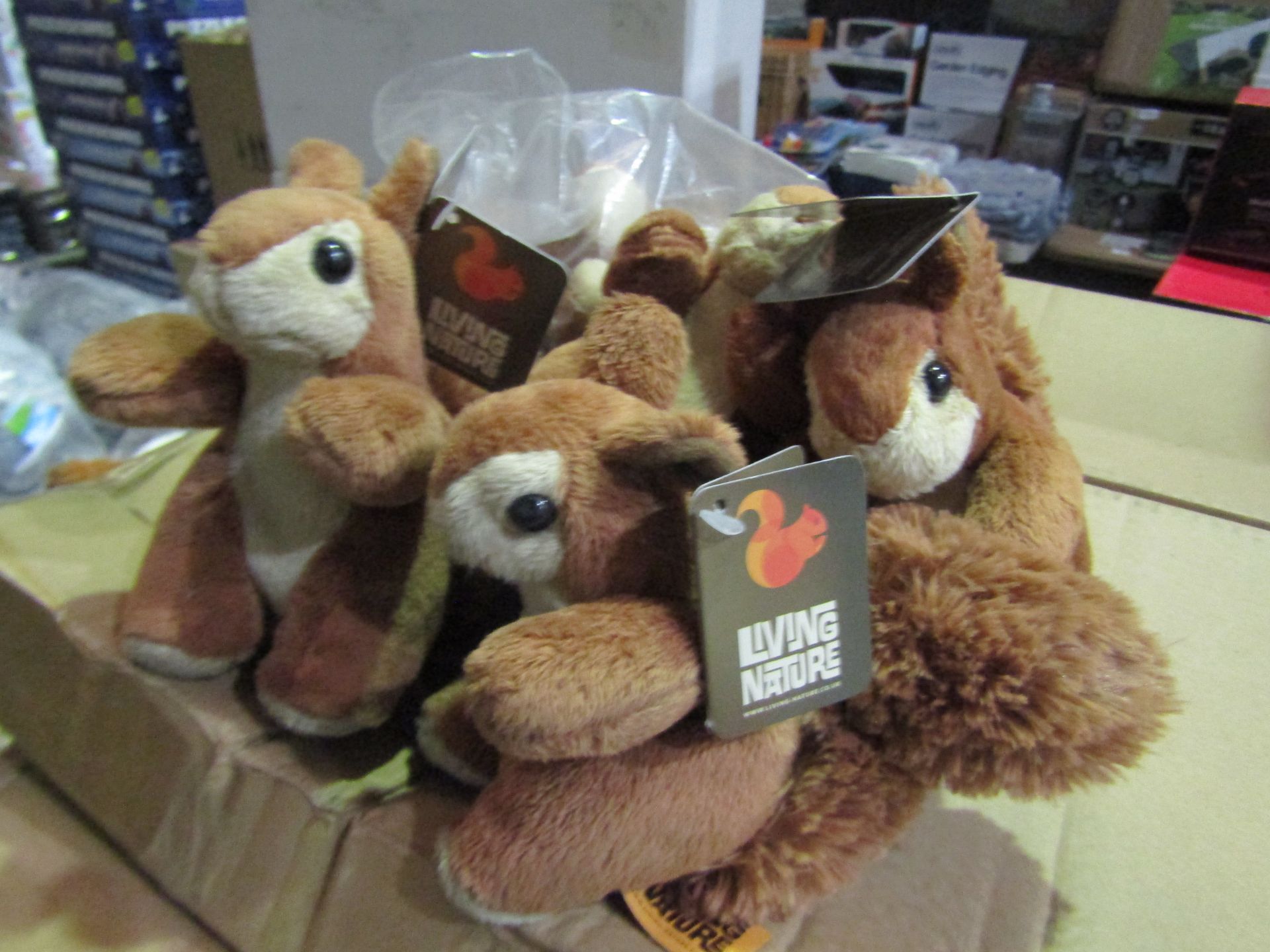 8 X Living Nature Small Squirrels ( Soft Toy ) New With Tags