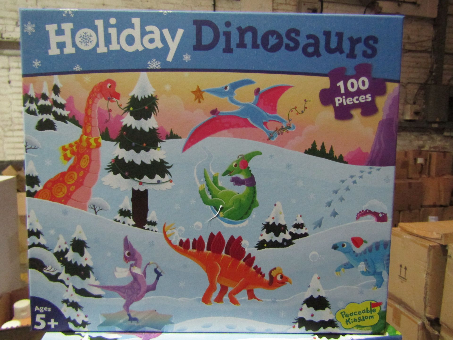 Holiday Dinosaurs 100 PC Puzzle New & Boxed