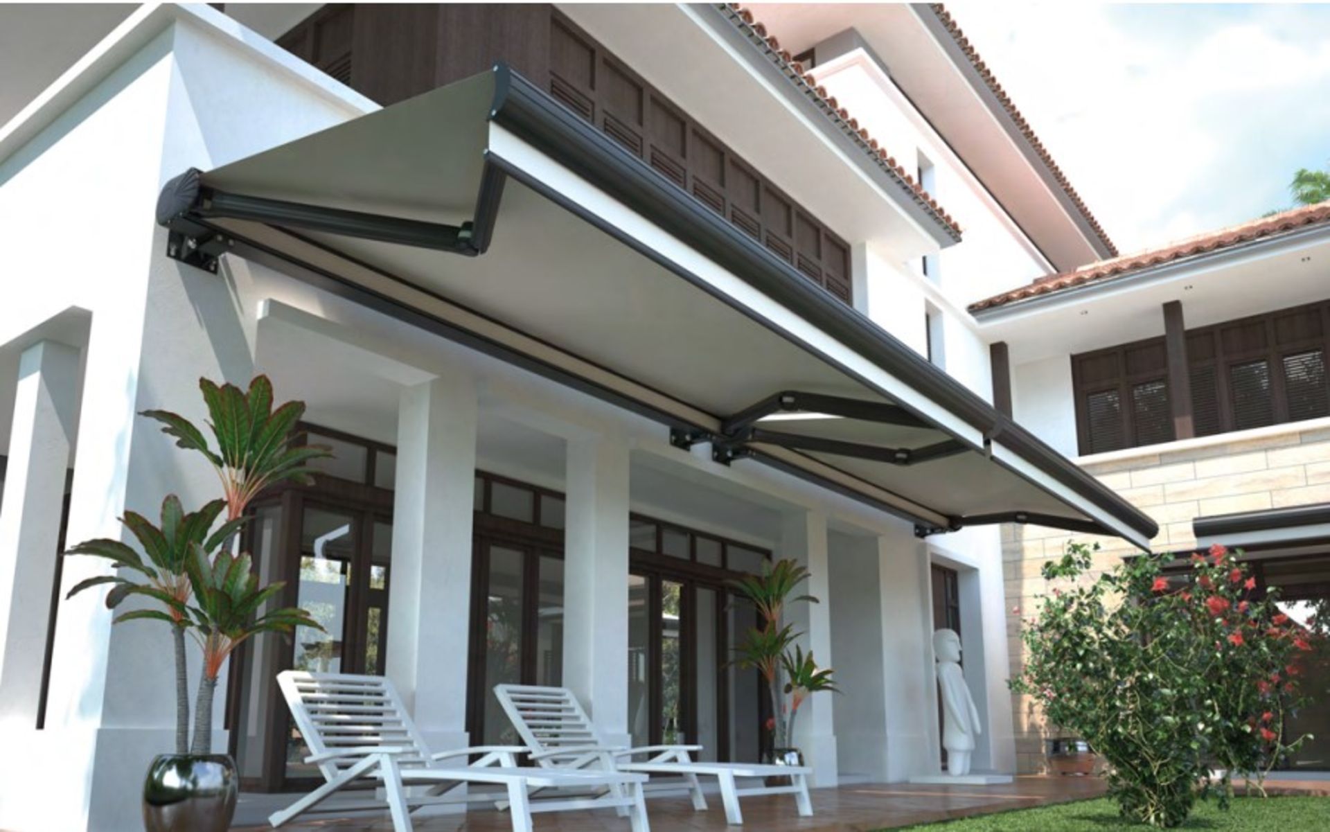 New Orion fully electric Cassette Awning with remote control| 4m width and 3 mtr projection, carcass
