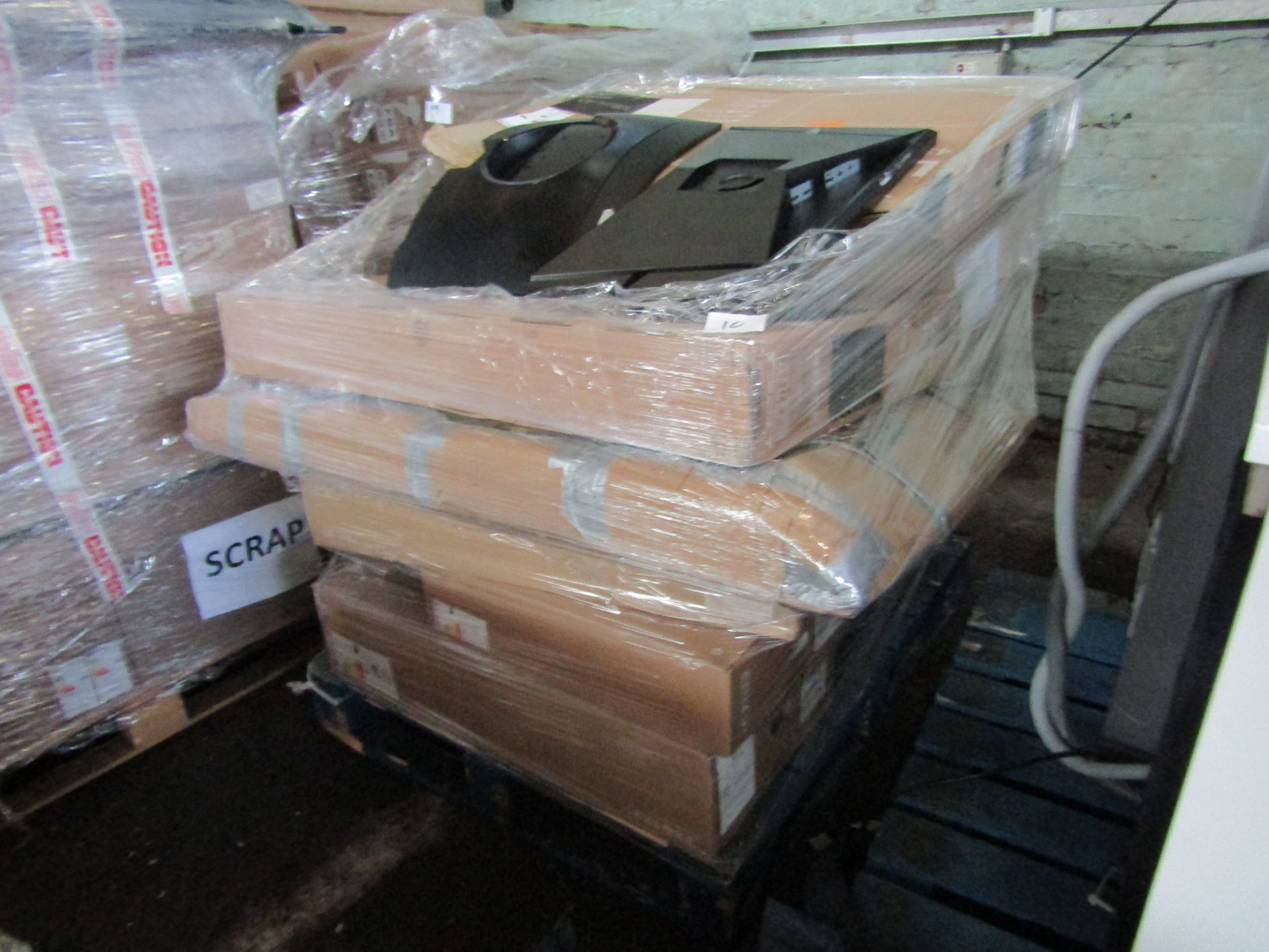 Pallet of Approx 12 Samsung & LG Smashed screen/frame/faulty TV & Monitors. Some have remotes/