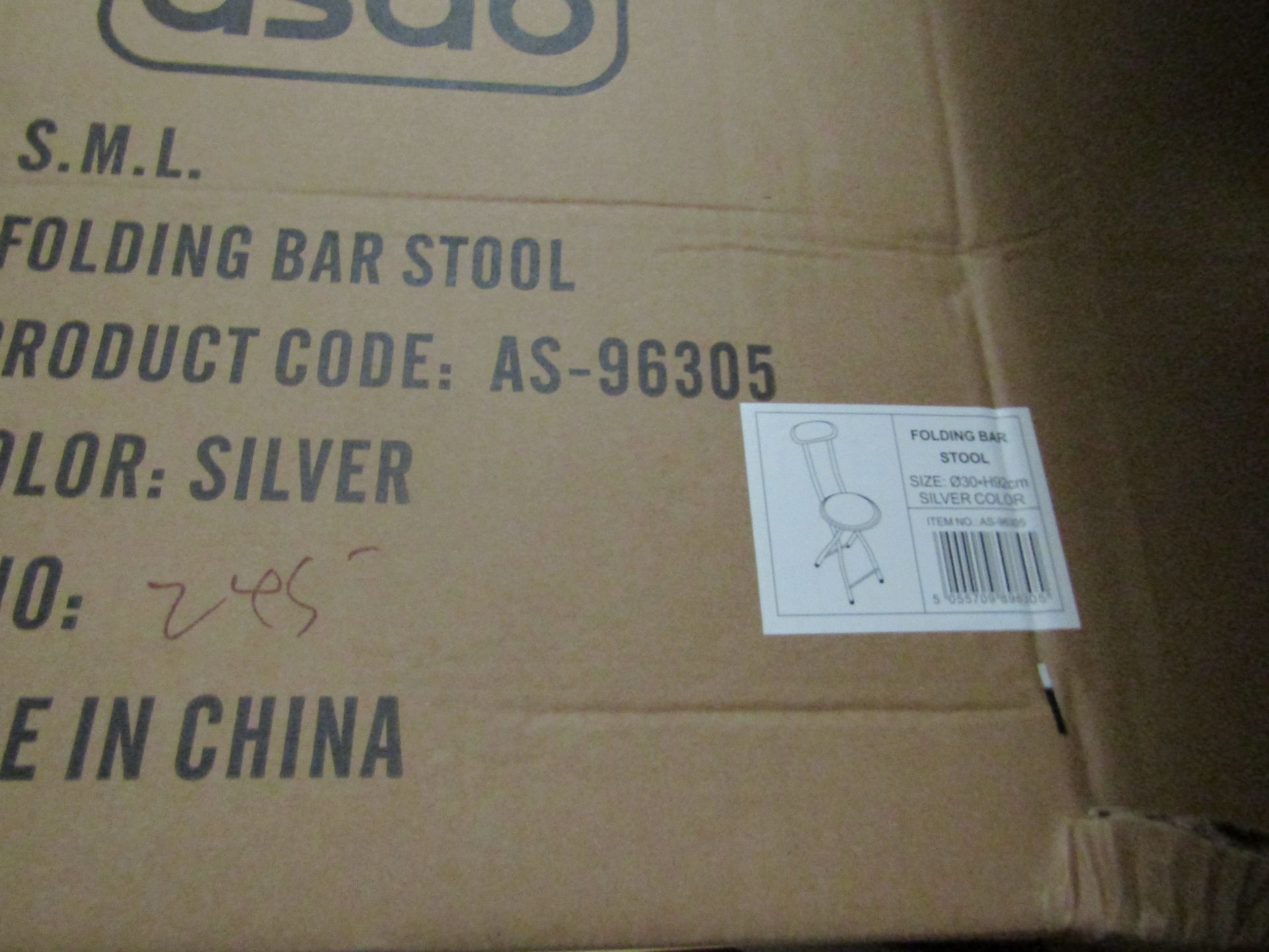 2x Asab - Folding Bar Stool - Unchecked & Boxed.