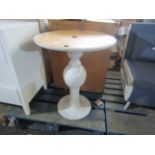White gloss ornate table base, no top, comes with box, appears ready to re purpose and add a top