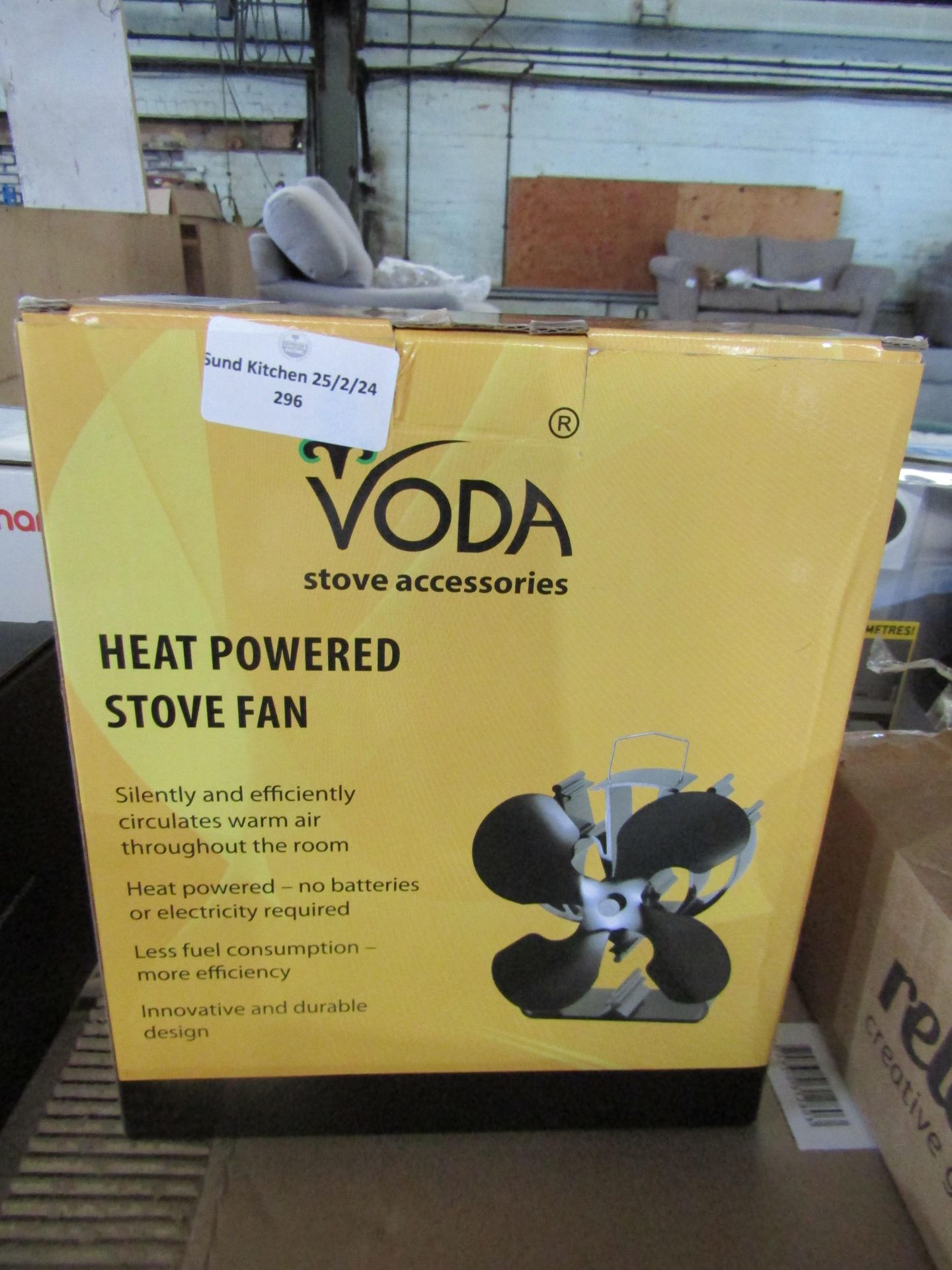 Voda Stove Accessories Heat Powered Stove Fan - Unchecked & Boxed.