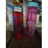 2x Childrens Water Bottles - Look To Be Slightly Used - See Image For Design.