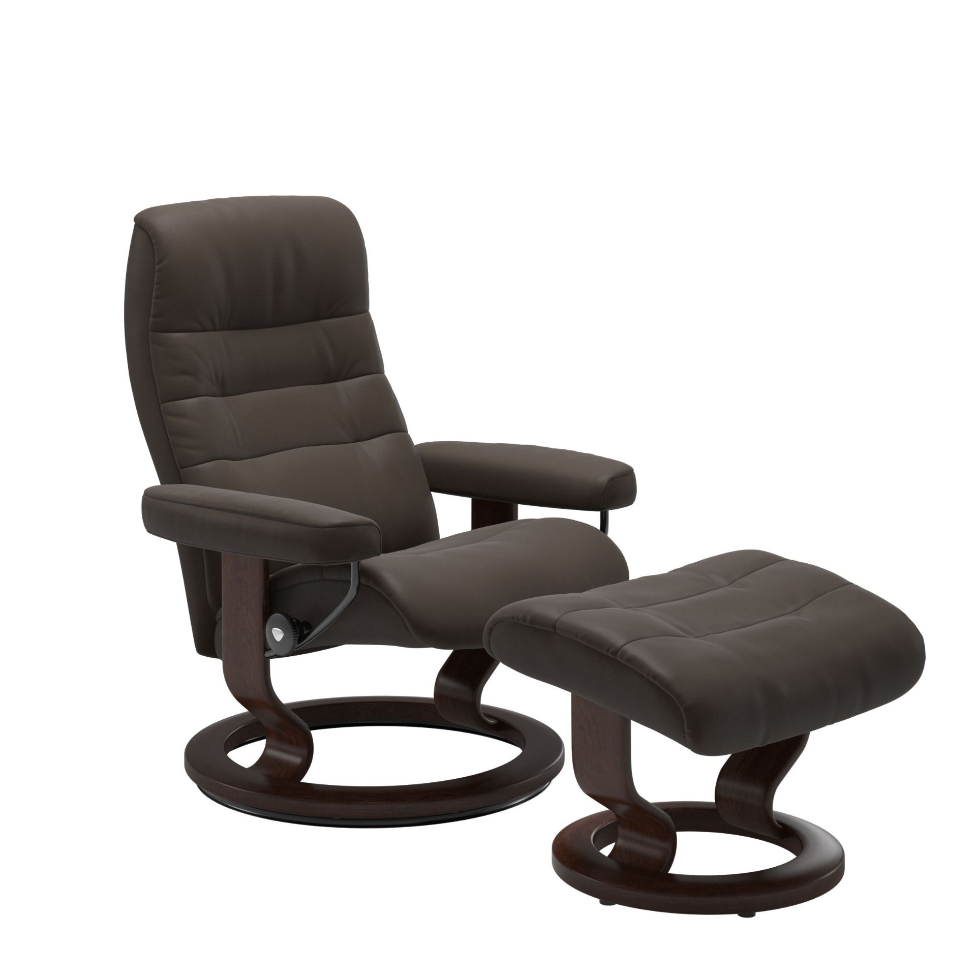 Stressless Opal Small Classic Chair and Stool in Batick Brown with Brown Stain RRP 1729About the