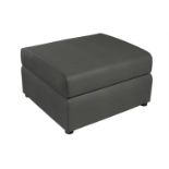 Felix Storage Footstool Tuscany Dark Grey Black Pipe Self Stitch Black Plastic Feet RRP 280About the