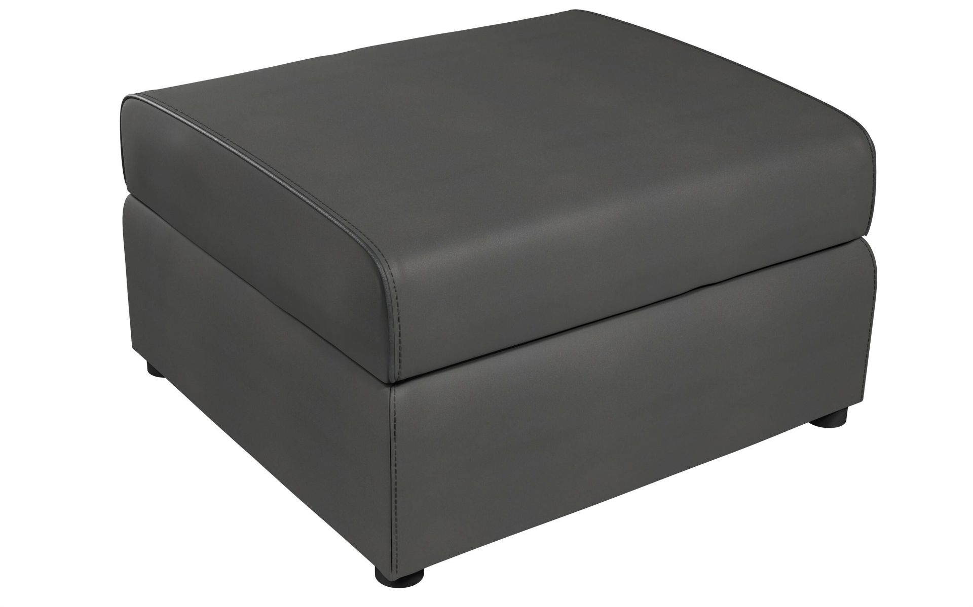 Felix Storage Footstool Tuscany Dark Grey Black Pipe Self Stitch Black Plastic Feet RRP 280About the