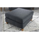 Living Theo Fabric Chaise Footstool in Lisbon Charcoal All Over with Oak Feet RRP 225About the