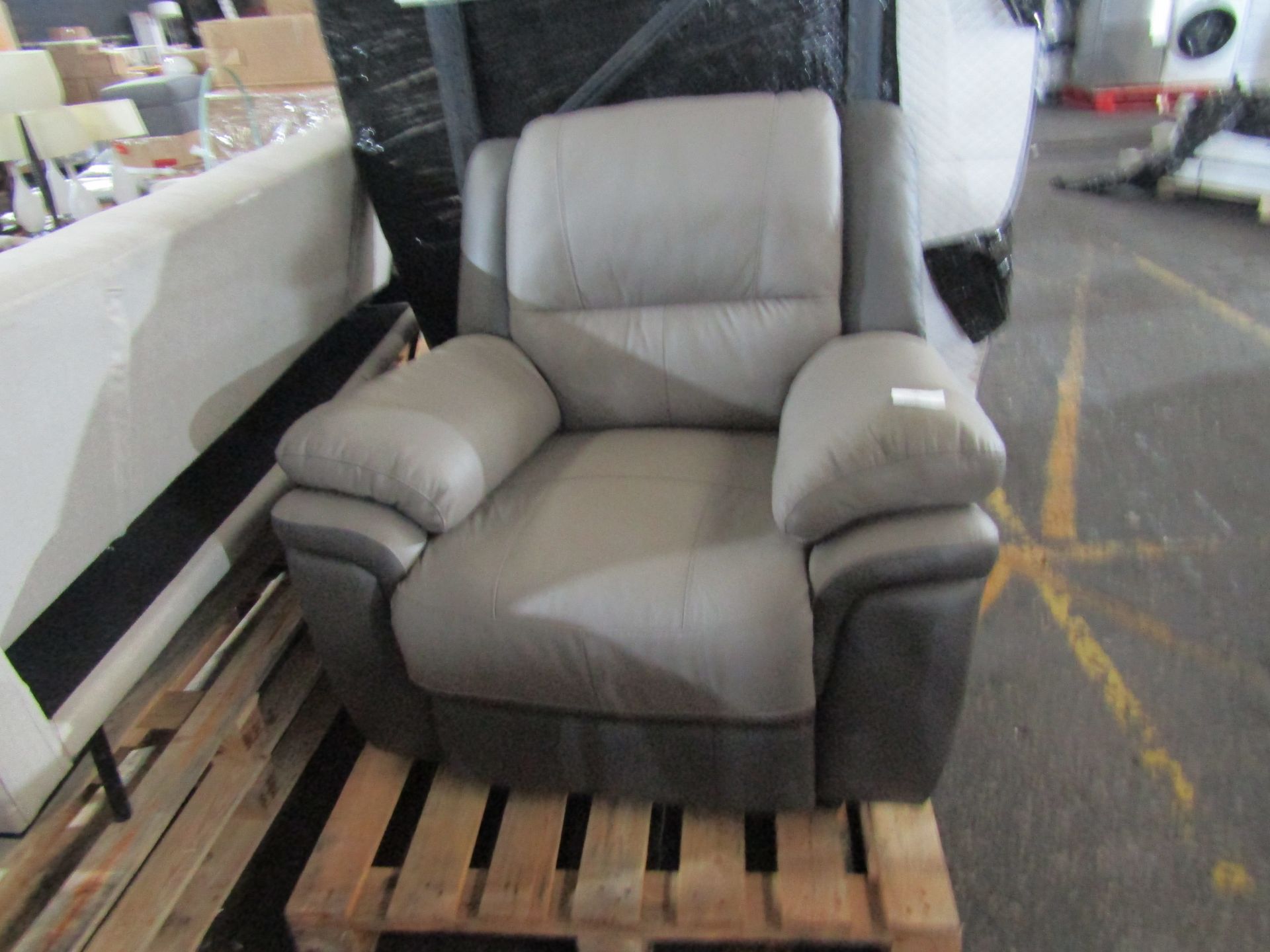 Pluto Manual Recliner Chair L.Grey D.Grey Self Stitch No Wood10 RRP 730About the Product(s)Pluto - Image 2 of 2