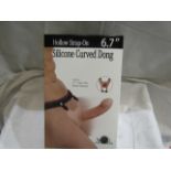 Hollow strap on silicone curved dong 6.7", new and boxed