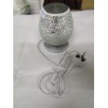 Silver mosaic Mirror table lamp, unchecked no packaging