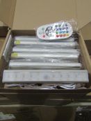 1 X Set of 6 LED ReChargeable Cabinet Lights Colour Changing or Plain White With Remote New & Boxed