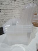 5 X Med Sized Clear Plastic Boxes With Lids Used But in Good Condition