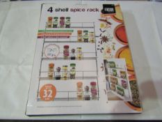 Fusion 4 tier spice rack, boxed and unchecked