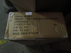 Asab 4 Tier Heavy Duty Plastic Shelving Black Unchecked & Boxed
