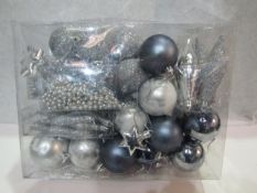 Pack Of Approx 20 Christmas Decorations, Unchecked & Boxed.