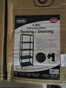 Asab 5 Tier Heavy Duty Plastic Shelving Unit Unchecked & Boxed