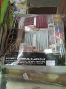 Blackout Pencil Pleat Curtains, 66x90, Grey, Unchecked & Packaged