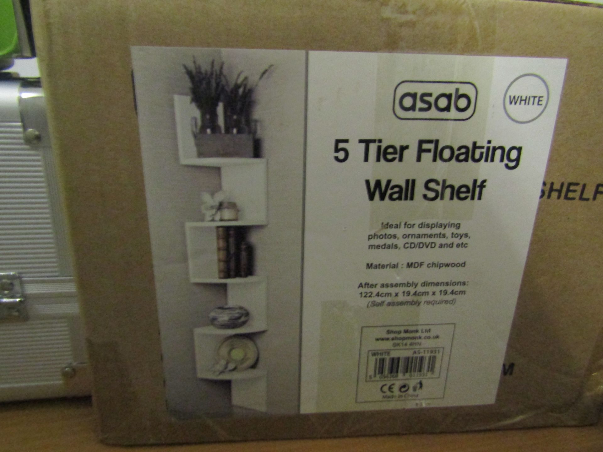 Asab 5 Tier Floating wall Shelf Unchecked & Boxed