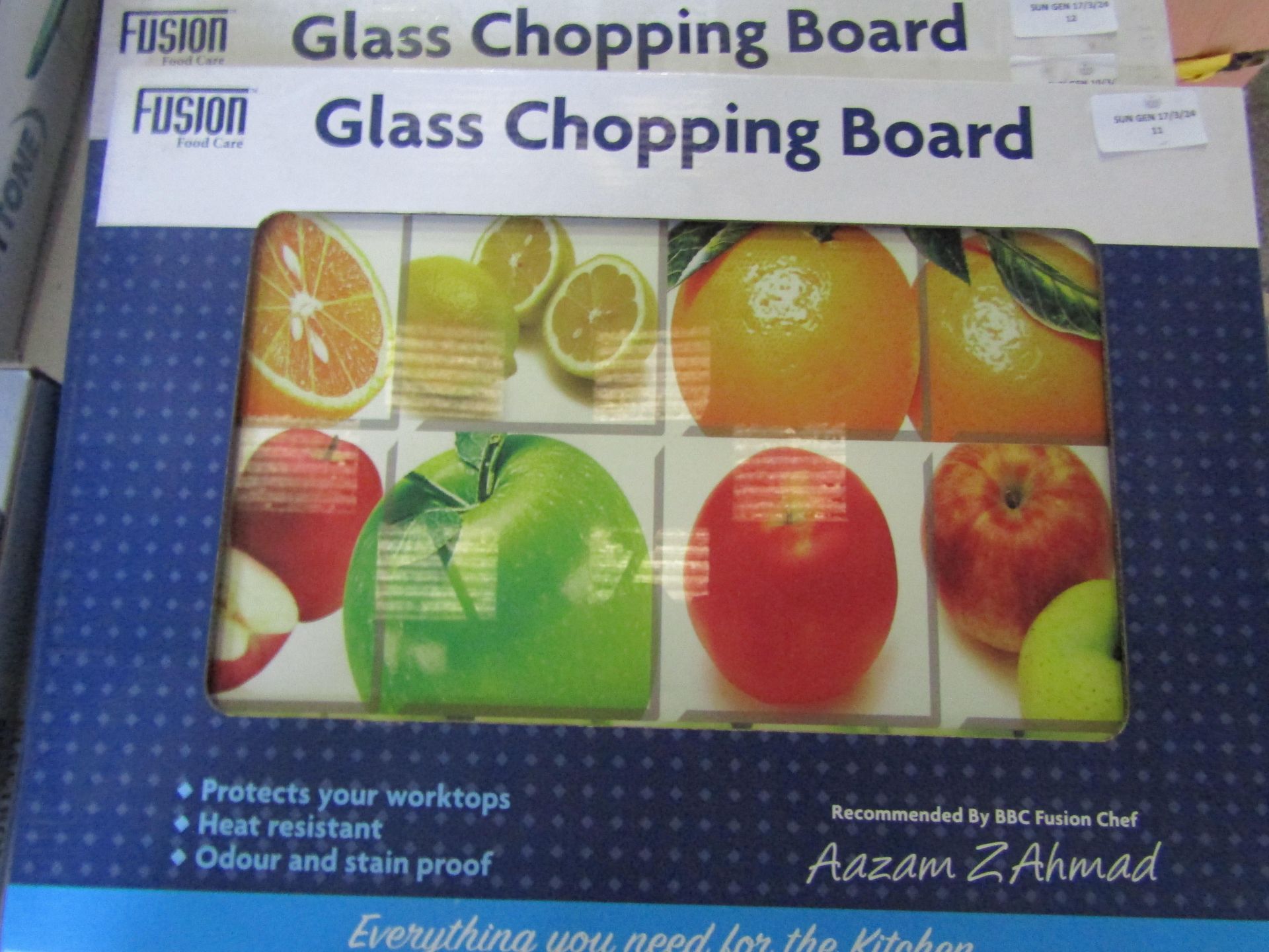 Fusion Food Care Glass Chopping Board See Image For Design New & Packaged