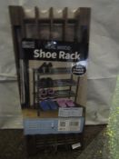 Home Smart Real Wood 4 Tier Shoe Rack Size 58X26X29CM New & Packaged